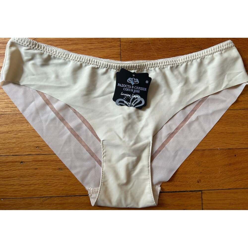 Womens S Nude Beige Microfiber Mesh Seamless Panties Mid Rise Elegant Bikini